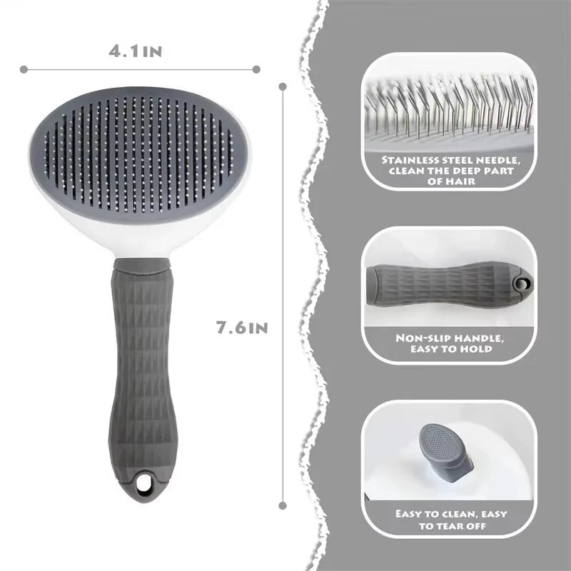 Self-cleaning Pet Hair Remove Comb Cat Slicker Brush Pet Hair Removal Comb For Cats Grooming Brushes